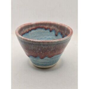 Lisa Howe Studio Pottery Blue Turquoise Drip Glaze Dish
